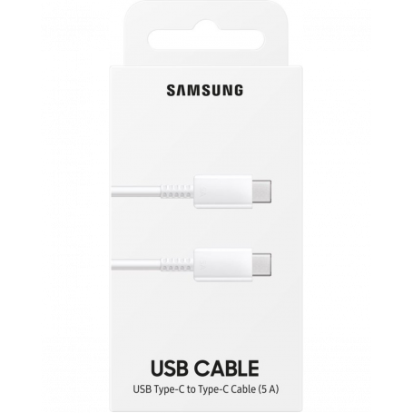 Câble Type-C / Type-C Samsung 5A 100 W Blanc - Retail Box (Origine)