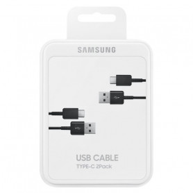 Pack de 2 Câble USB / Type-C Samsung Noir - Retail Box (Origine)