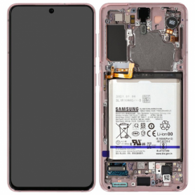 Ecran Samsung Galaxy S21 5G (G991) Phantom Pink + Châssis + Batterie (Service Pack)