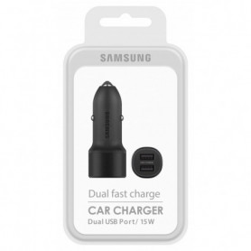 Chargeur allume-cigare Double USB Charge Rapide Samsung 15W - Retail Box (Origine)