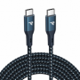 Câble USB-C / USB-C Nylon Tressé RAMPOW RAD-2 Bleu - 1m