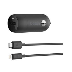 Kit Chargeur Allume-Cigare BELKIN BOOST?CHARGE USB-C + Lightning/USB-C 20W(MFi)