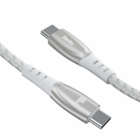 Câble USB-C / USB-C Nylon Tressé Banks D40 25W - Blanc