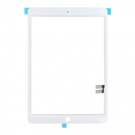 Vitre tactile iPad 2019 10.2" (iPad 7e) (A2197/A2198/A2200) Blanc + Autocollant